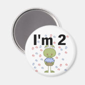 Kikker met cupcake 2e verjaardag Tshirts Magneet (Voorkant / Achterkant)