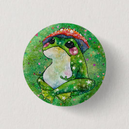 Kikker met de naam Clover Ronde Button 3,2 Cm