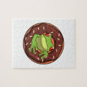 Kikker met Donut Legpuzzel (Horizontaal)