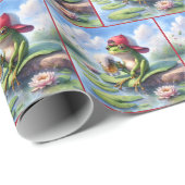 Kikker met een Mok bier Cadeaupapier (Rol Hoek)