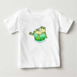 Kikker met glas van ijs