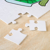 Kikker met glas van ijs legpuzzel (Zijkant)