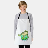 Kikker met glas van ijs schort (Gedragen)