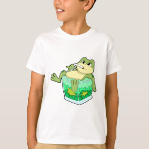 Kikker met glas van ijs t-shirt