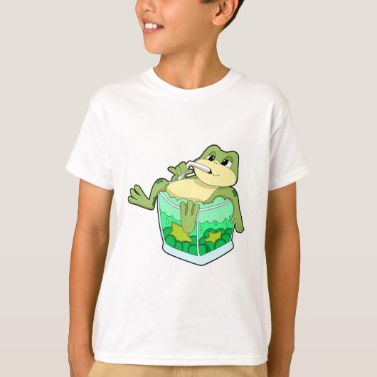Kikker met glas van ijs t-shirt (Voorkant)