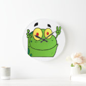 Kikker met het vredesteken grote klok (Huis)