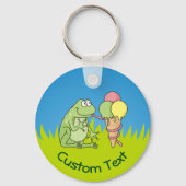 Kikker met Icecream op Grass Sleutelhanger (Voorkant)