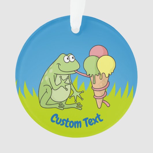 Kikker met Icecream Ornament (voorkant)