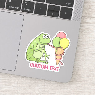 Kikker met Icecream Sticker