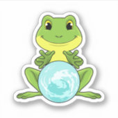 Kikker met kristalbal sticker (Voorkant)