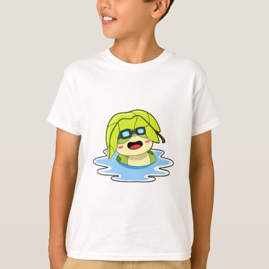 Kikker met leder tijdens zwemmen t-shirt (Voorkant)