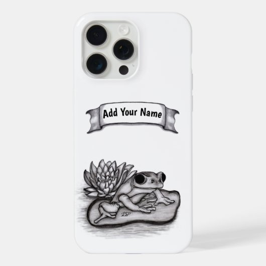 Kikker met Lotus Flower, voeg Jouw naam toe iPhone Hoesje (Achterkant)