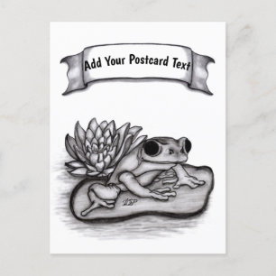 Kikker met Lotus Flower, voeg Jouw tekst toe Briefkaart