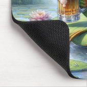 Kikker met Mok van bier Muismat (Hoek)