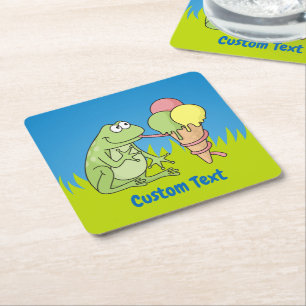Kikker met Onderzetter Icecream Square Paper