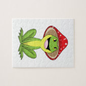 Kikker met paddenstoel legpuzzel (Horizontaal)