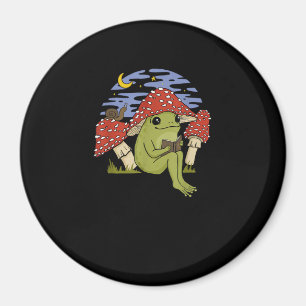 Kikker Met Paddenstoelen Hoed - Cottagecore Goblin Magneet