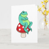 Kikker met paddestoel kaart (Gele Bloem)