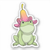 Kikker met Plumeria Sticker (Voorkant)