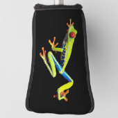 Kikker met rode, verven bomen golfheadcover (Draai 90)