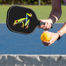 Kikker met rode, verven bomen pickleball paddle