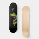 Kikker met rode, verven bomen skateboard (Voorkant)
