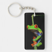 Kikker met rode, verven bomen sleutelhanger (Voorkant)