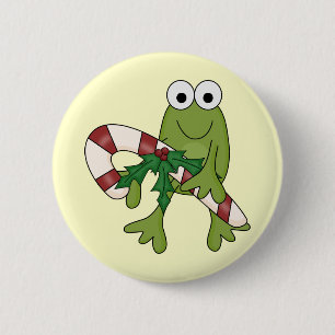 Kikker met snoepsuikerriet, T-shirts en cadeaus Ronde Button 5,7 Cm