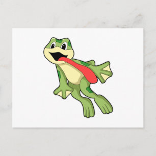 Kikker met uitgestoken tong briefkaart