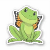 Kikker met vlinder sticker (Voorkant)