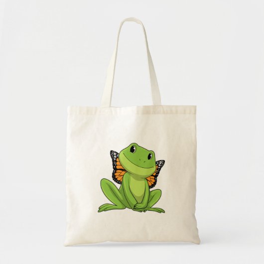 Kikker met vlinder tote bag (Voorkant)