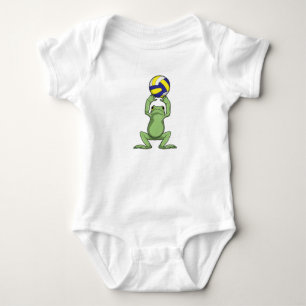 Kikker met volleybal romper