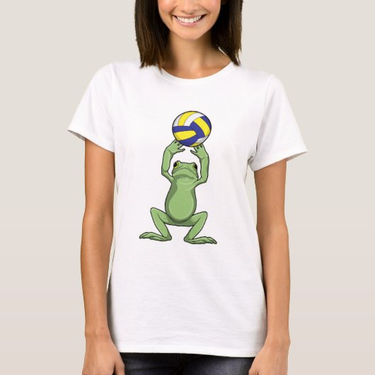 Kikker met volleybal t-shirt (Voorkant)