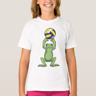 Kikker met volleybal t-shirt
