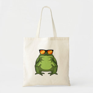Kikker met zonnebril tote bag