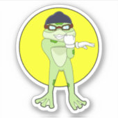 Kikker met zwembril sticker (Voorkant)