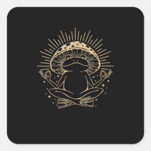 Kikker & Minimalisme Cottage  Aesthetische Goblinc Vierkante Sticker