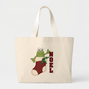 Kikker Noel Vakantie Tshirts en geschenken Grote Tote Bag