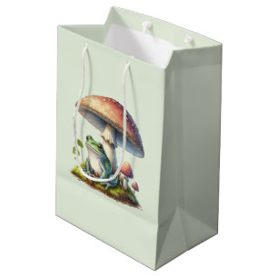Kikker onder een paddestoel Schattige natuur Medium Cadeauzakje