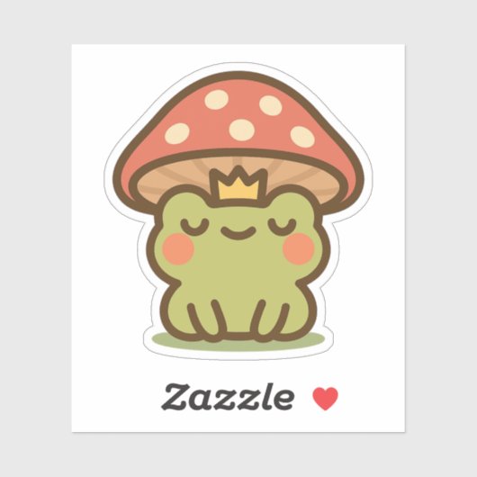 kikker onder paddestoel Sticker (Vel)