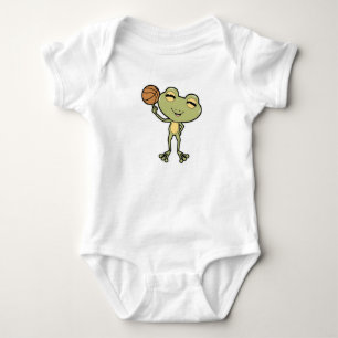 Kikker op Basketball Sports Romper