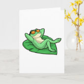 Kikker op blad met zonnebril kaart (Gele Bloem)