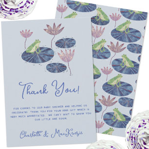 Kikker op een Lily Pad Baby shower Dank je kaart