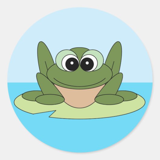 Kikker op een Lily Pad Sticker (Voorkant)