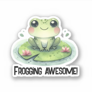 Kikker op een Lilypad Sticker