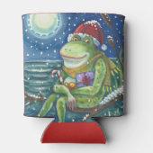 KIKKER OP EEN LOG, KERSTFEEST KERSTMAN KOELBOX BLIKJESKOELER (Achterkant)