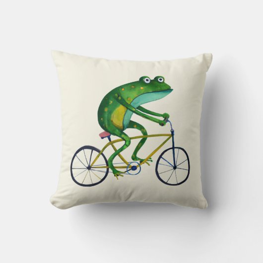 Kikker op fiets kussen (Voorkant)