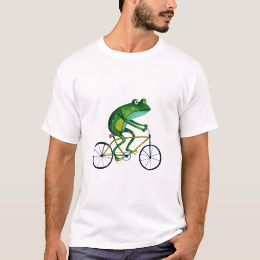 Kikker op fiets T-shirt (Voorkant)