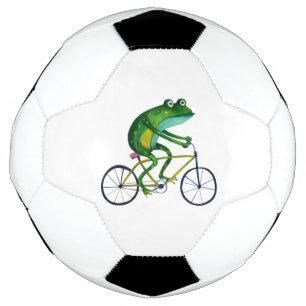 Kikker op fiets voetbal