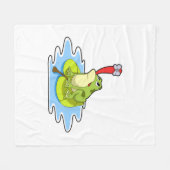 Kikker op Leaf met Insect Fleece Deken (Voorkant (Horizontaal))